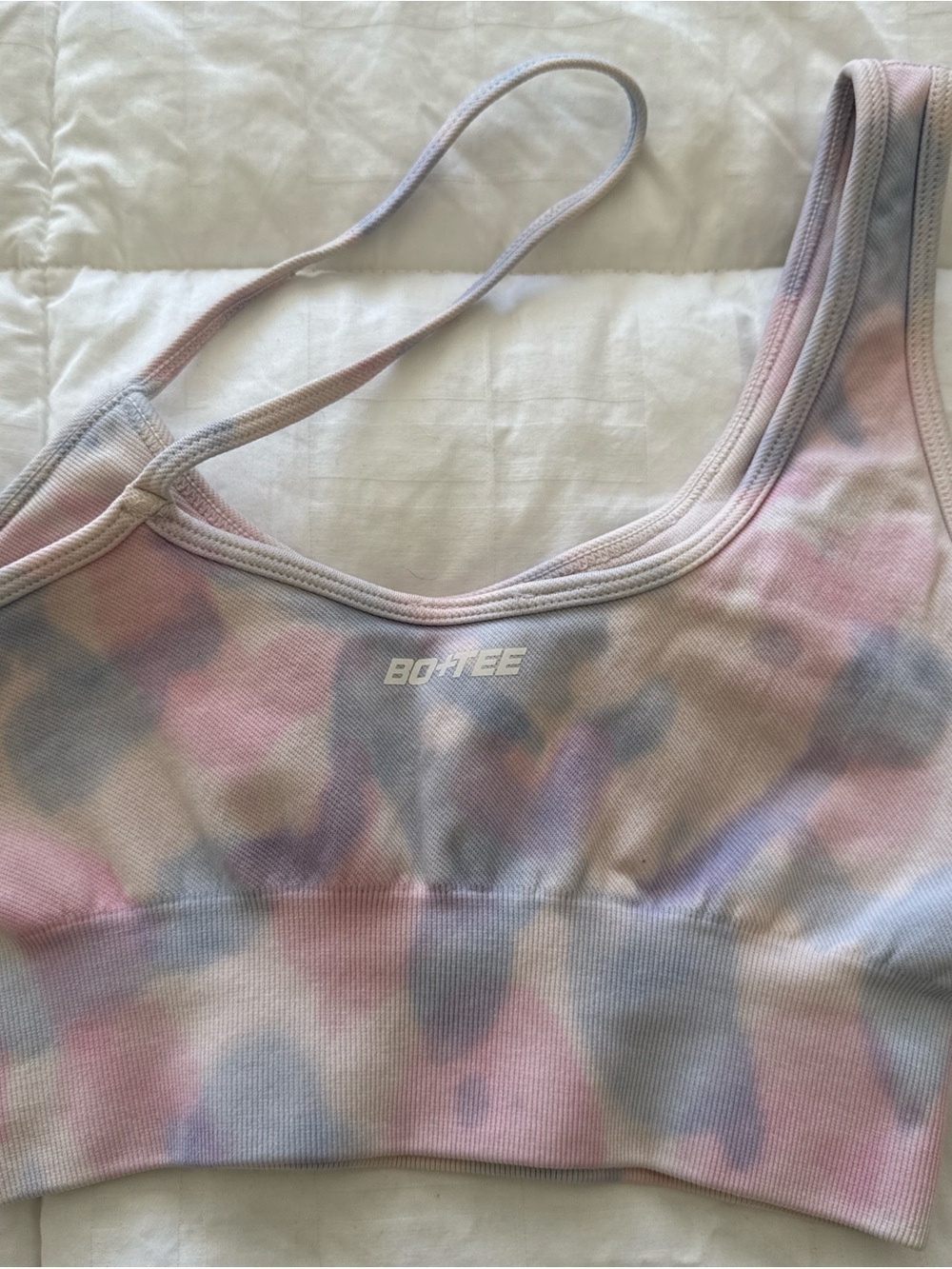 BO+TEE SET - Pastel Tie-Dye Sports Bra & Legging Set - Pink/Blue - Picture 3 of 6